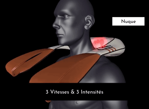 Vidéo de démonstration en 3D  et explicative du fonctionnement du masseur shiatsu chauffant.