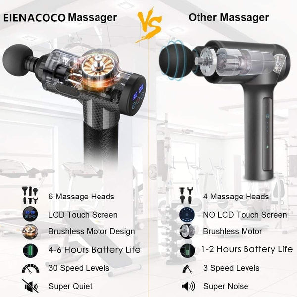 Image montrant les différences entre 2 pistolets de massage musculaire.