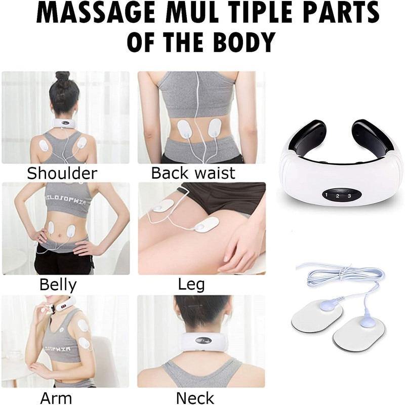 Image qui nous montre les différents endroits sur le corps ou le masseur à électrostimulation peut être utilisé.