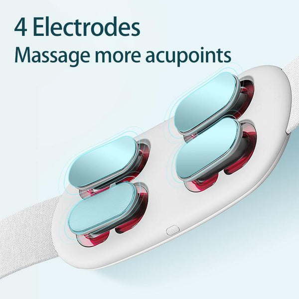 Image qui montre les 4 électrodes de stimulation disposée sur le masseur lombaire.
