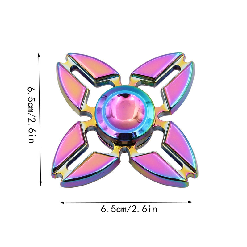 Dimensions de la toupie anti stress en métal en forme de fleur.