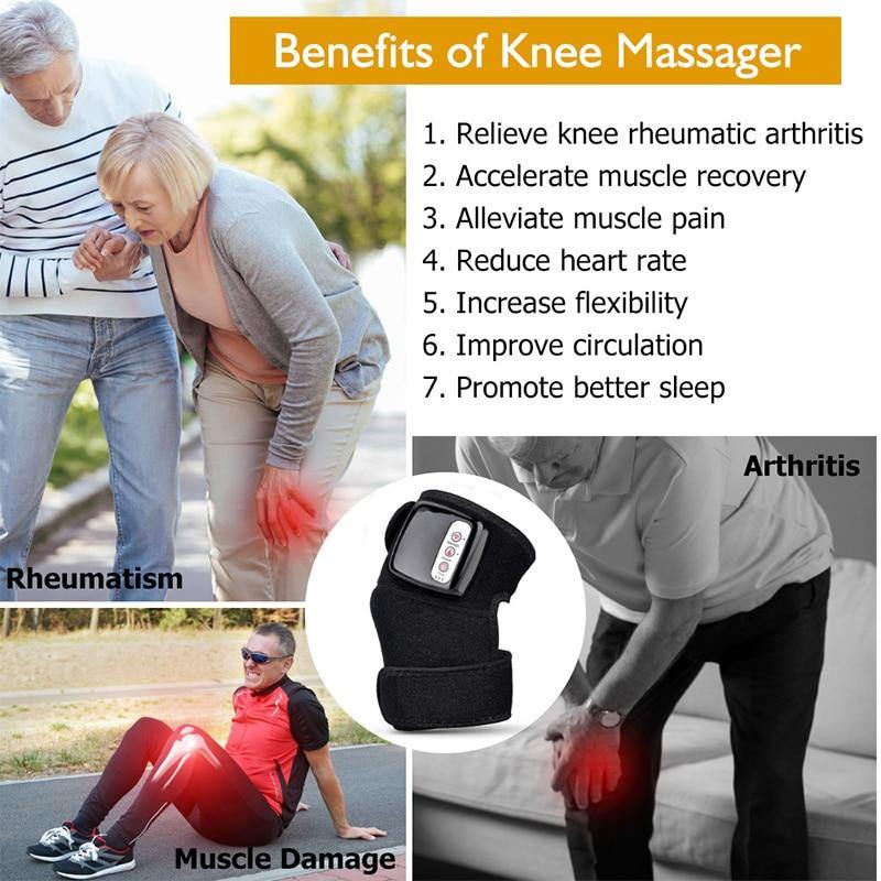 Image montrant les différents endroits ou le masseur de genoux peut vous faire du bien .